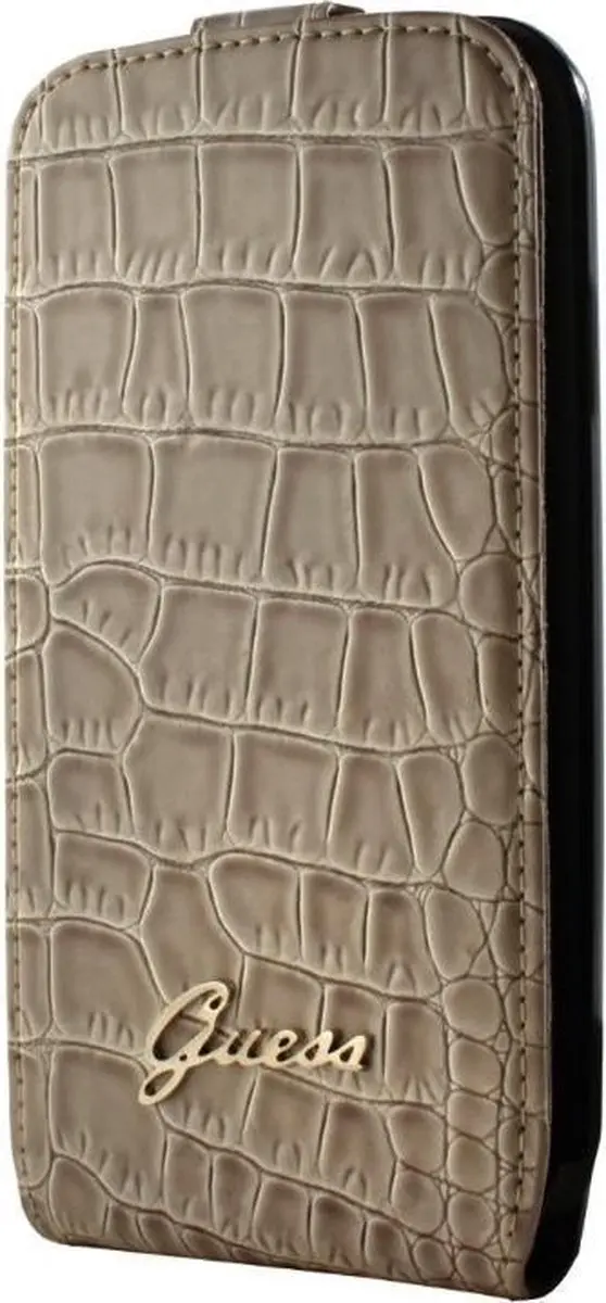 GUESS GUFLS4CRB Hoesje - Samsung Galaxy S4 - Beige Kunstleer