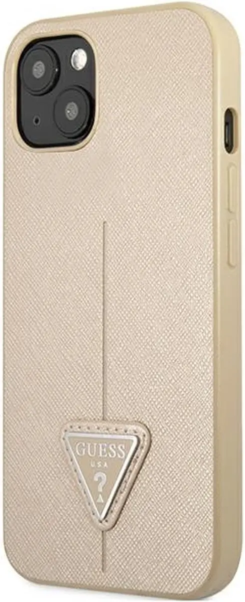 GUESS Saffiano Triangle Back Case - iPhone 13 Beige