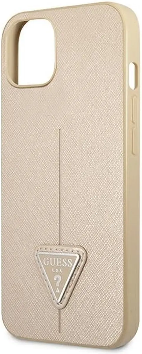 GUESS Saffiano Triangle Back Case - iPhone 13 Beige