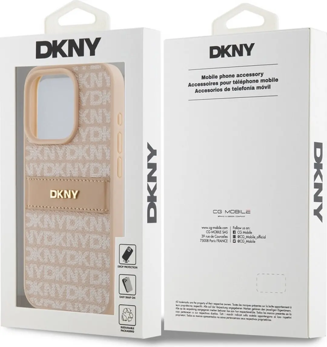 DKNY Textured Tonal Stripe Back Case Roze - DKHCP15LPRTHSLP - afbeelding 6 van 6