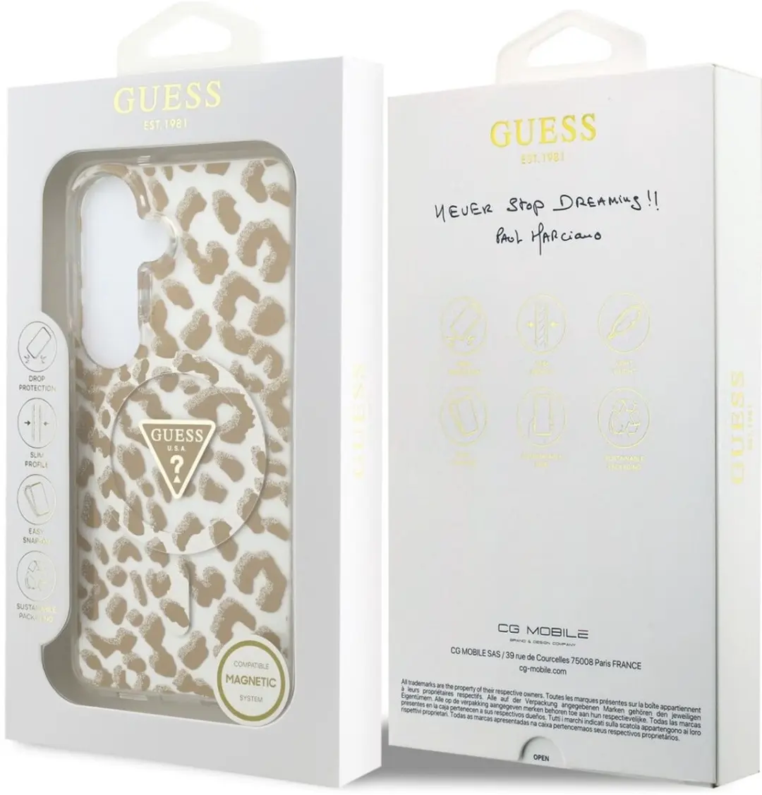 GUESS Hoesje Samsung Galaxy S26 - Panterbruin - MagSafe