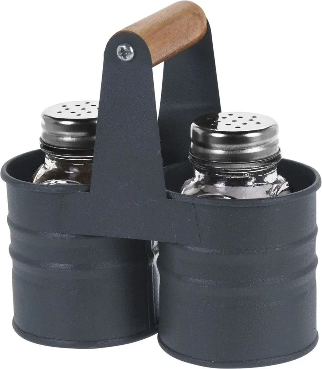 Orion Peper- en Zoutstel Glas 153677 - 3 Stuks - Grijs