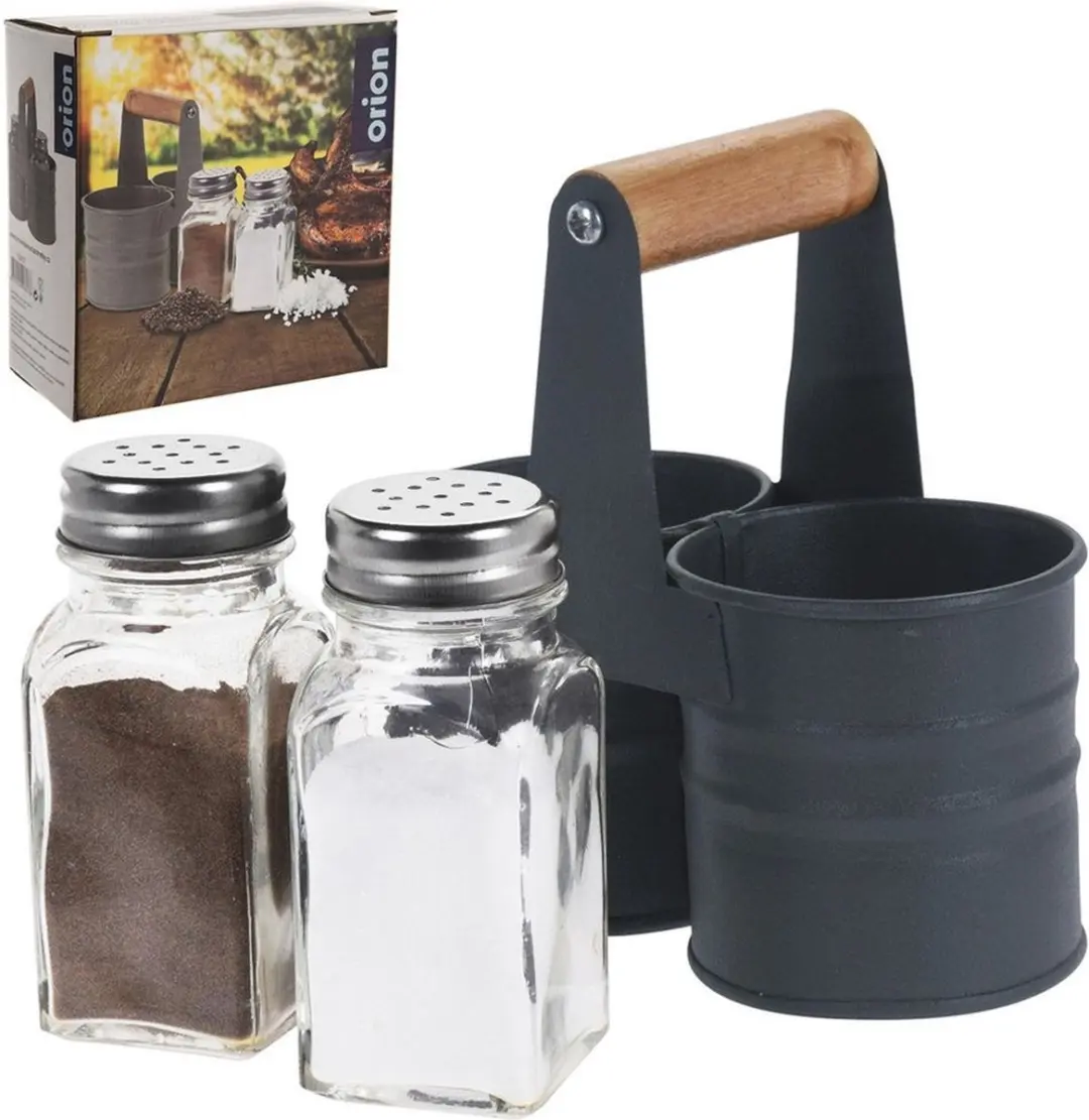 Orion Peper- en Zoutstel Glas 153677 - 3 Stuks - Grijs - afbeelding 6 van 6