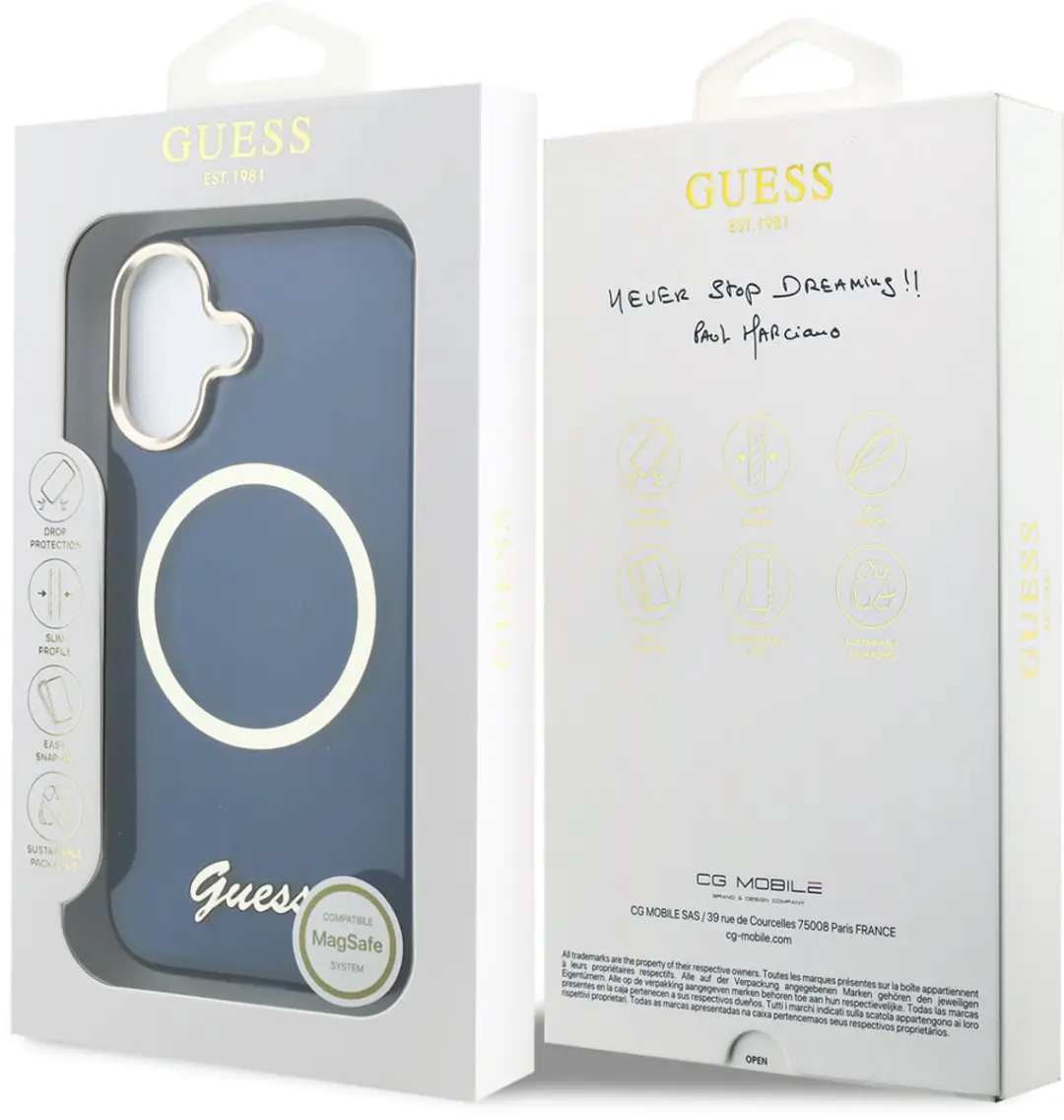 GUESS Telefoonhoesje iPhone 17 MagSafe - Blauw