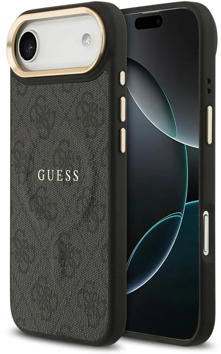 GUESS iPhone 17 Air Back Cover - Zwart - PU Leather - 3666339519049