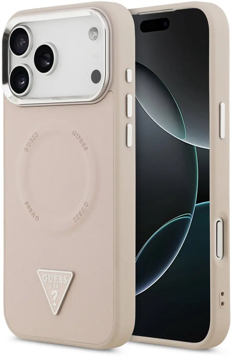 GUESS Triangle Logo iPhone 17 Pro Max Hoesje - MagSafe - Roze