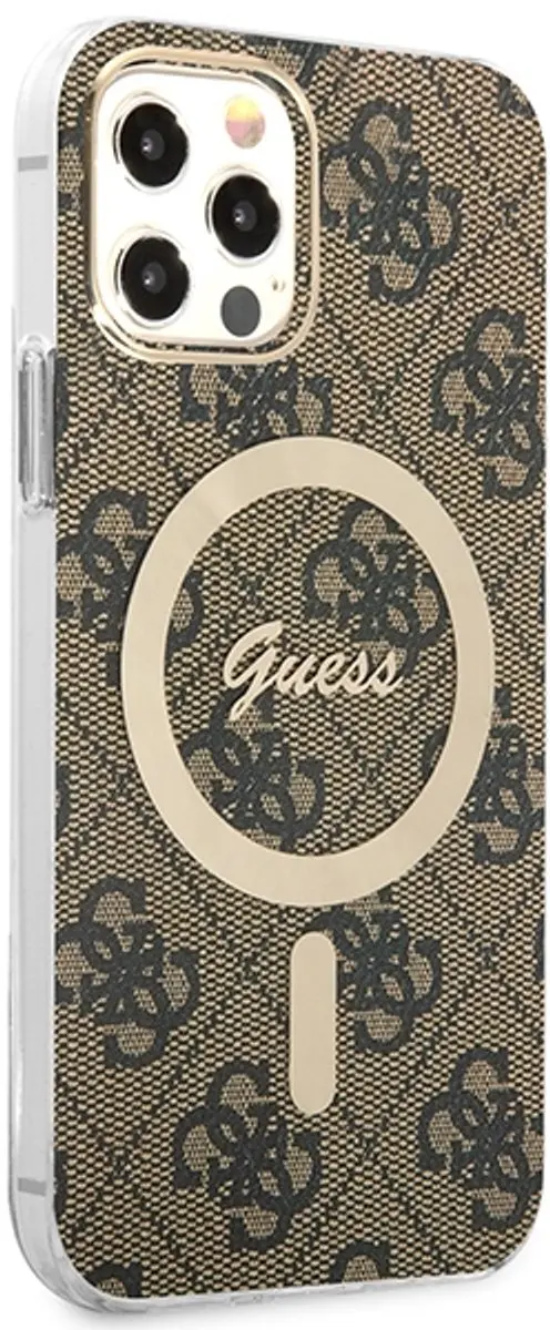 Guess Case + Oplader Set iPhone 12/12 Pro - Bruin - MagSafe