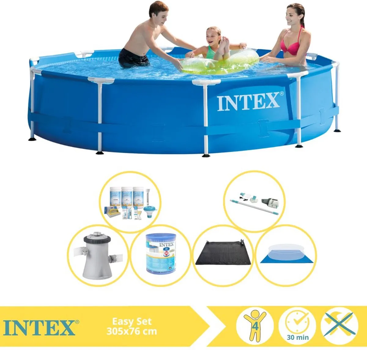 Intex Metal Frame Zwembad 305x76cm - 4485L - Blauw - MPN 28206NP - afbeelding 4 van 6