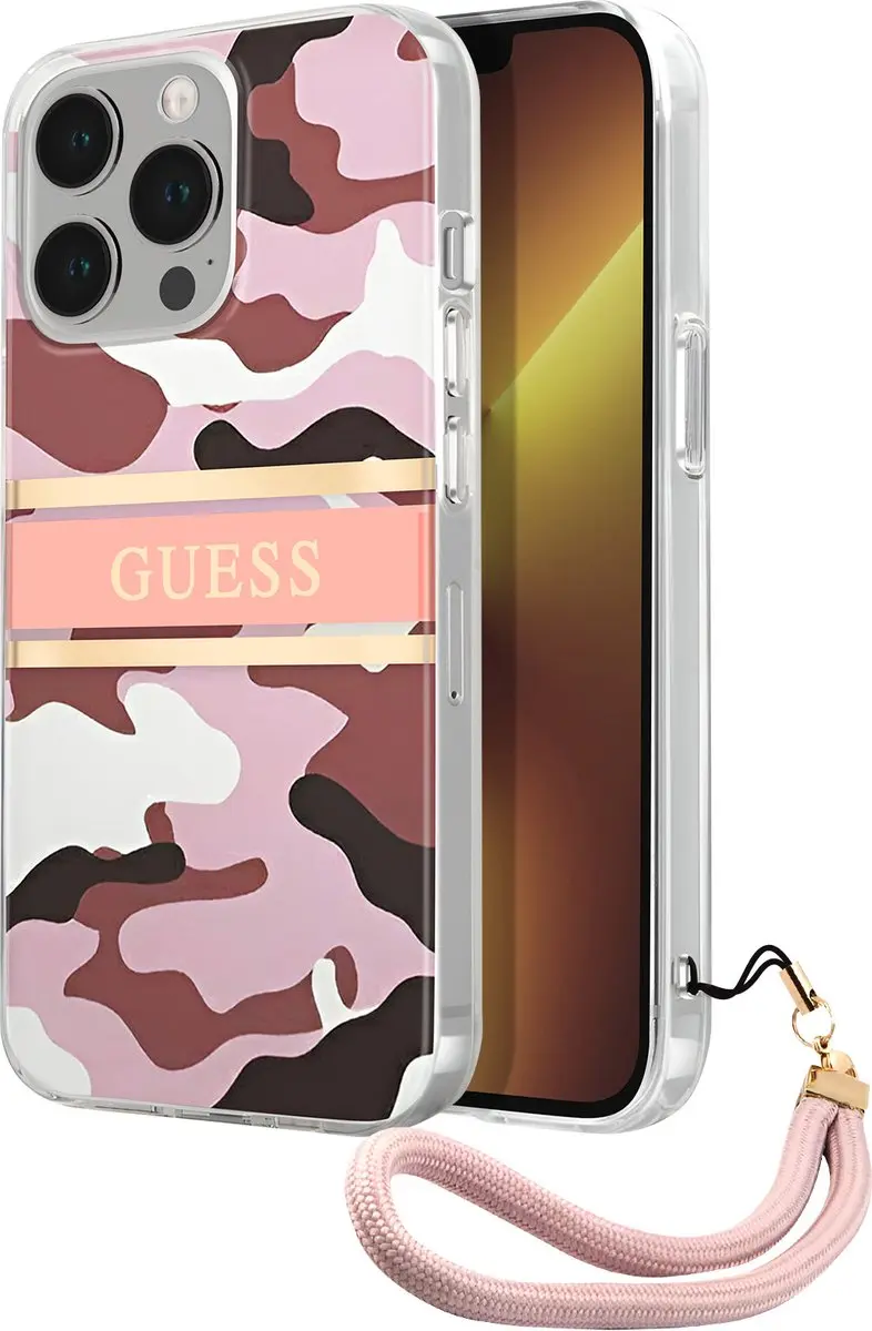 GUESS Camo Hoesje iPhone 13 Pro - Roze