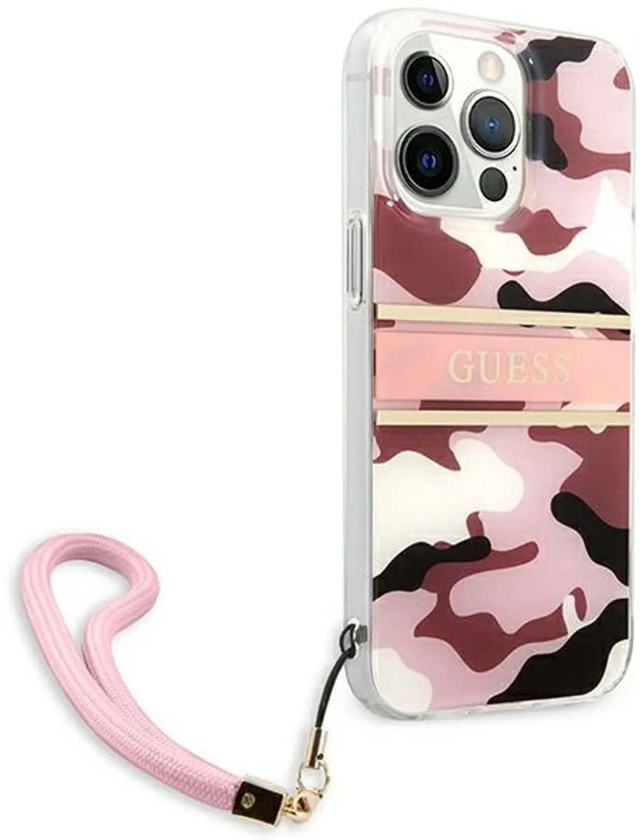 GUESS Camo Hoesje iPhone 13 Pro - Roze