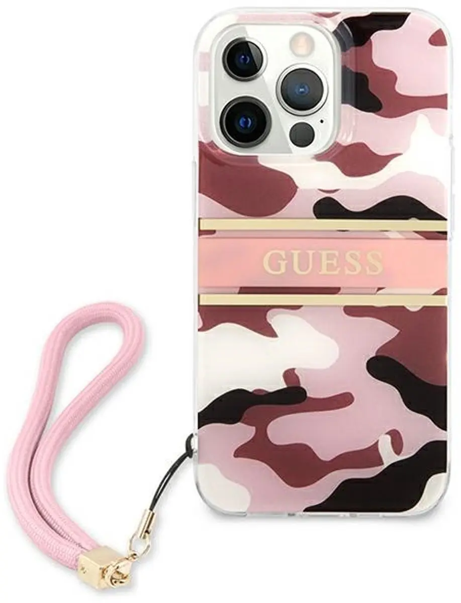 GUESS Camo Hoesje iPhone 13 Pro - Roze