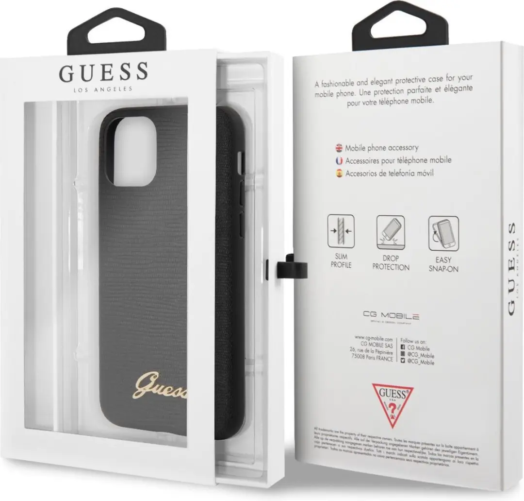 Guess iPhone 11 Pro Hoesje S212-2 - Zwart Lizard