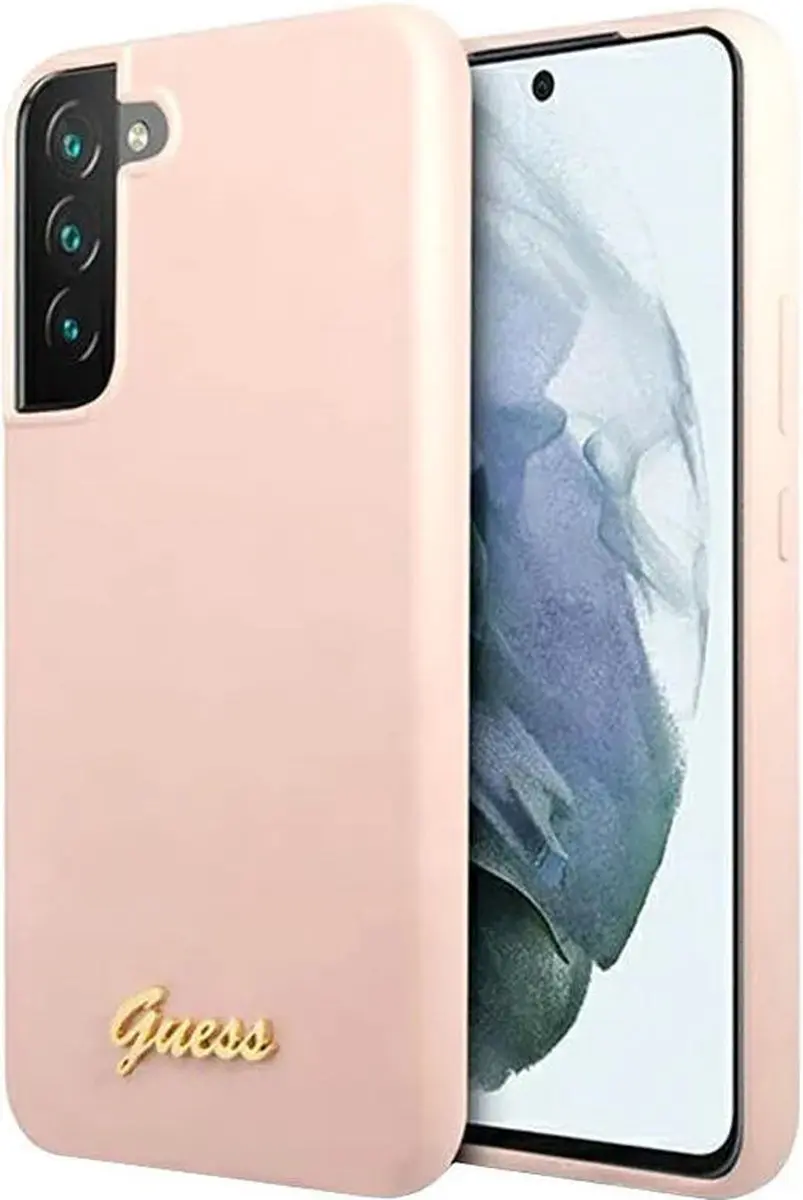GUESS Siliconen Hoesje Samsung Galaxy S23+ - Roze/Goud