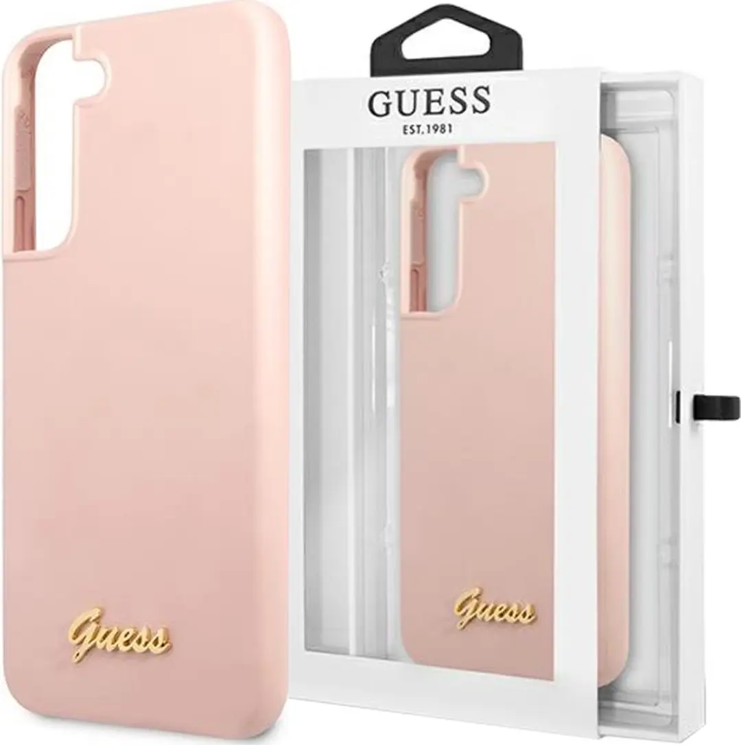 GUESS Siliconen Hoesje Samsung Galaxy S23+ - Roze/Goud