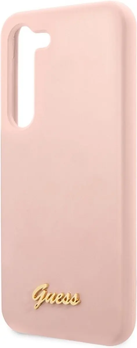 GUESS Siliconen Hoesje Samsung Galaxy S23+ - Roze/Goud