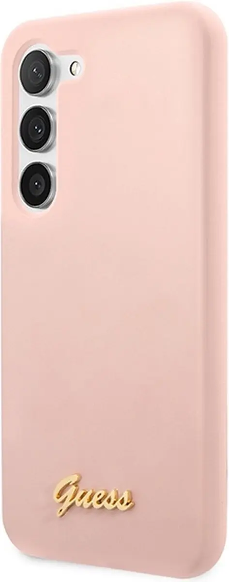 GUESS Siliconen Hoesje Samsung Galaxy S23+ - Roze/Goud