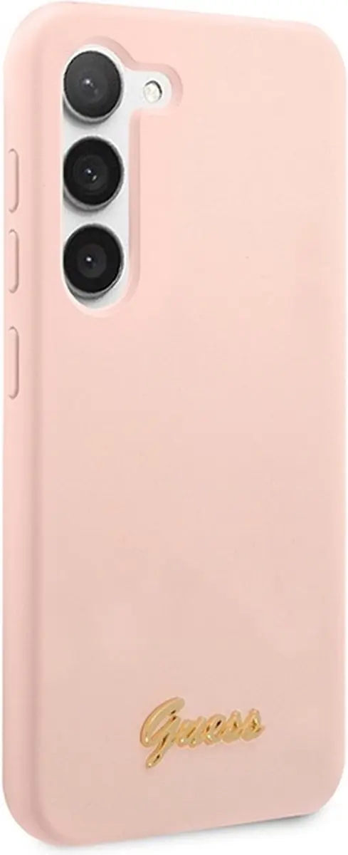 GUESS Siliconen Hoesje Samsung Galaxy S23+ - Roze/Goud - afbeelding 6 van 6