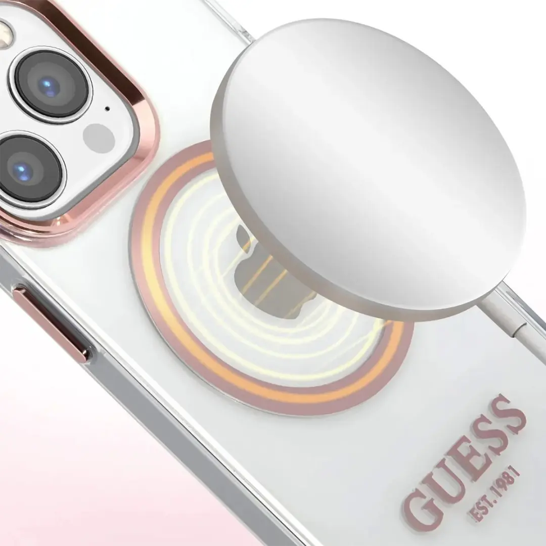 GUESS Hoesje iPhone 13 Pro MagSafe Gold Outline - Transparant - afbeelding 6 van 6