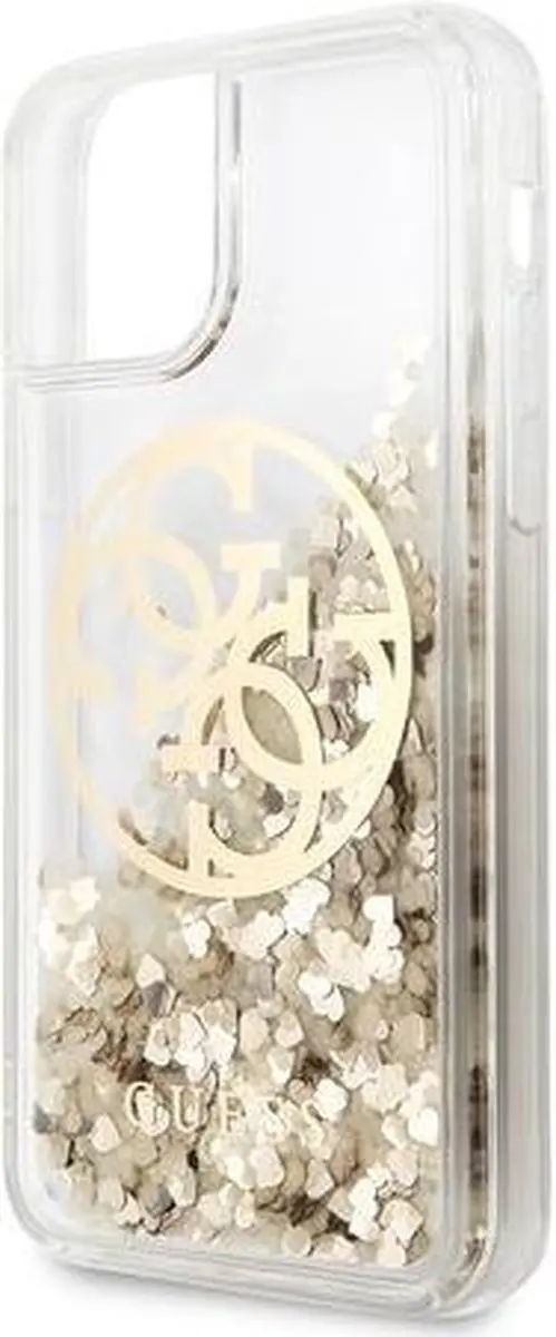 GUESS Liquid Glitter Circle Hoesje - iPhone 11 Pro - Goud