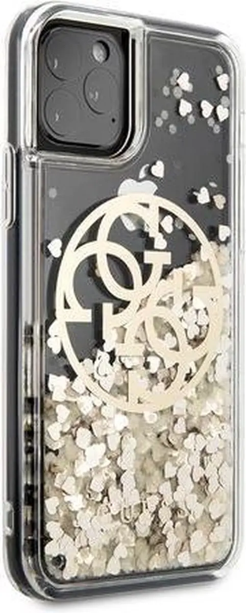 GUESS Liquid Glitter Circle Hoesje - iPhone 11 Pro - Goud - afbeelding 6 van 6