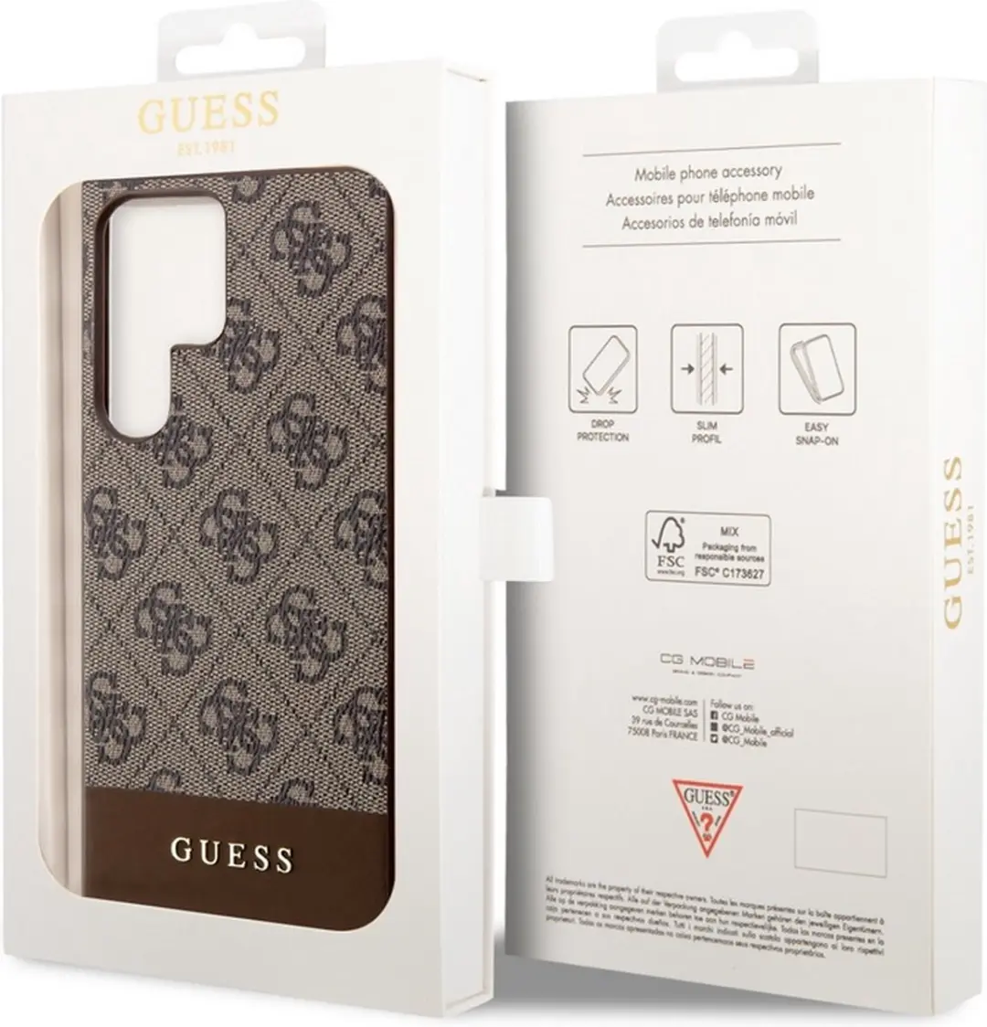 GUESS 4G Stripe Back Case Samsung Galaxy S24 Ultra - Bruin