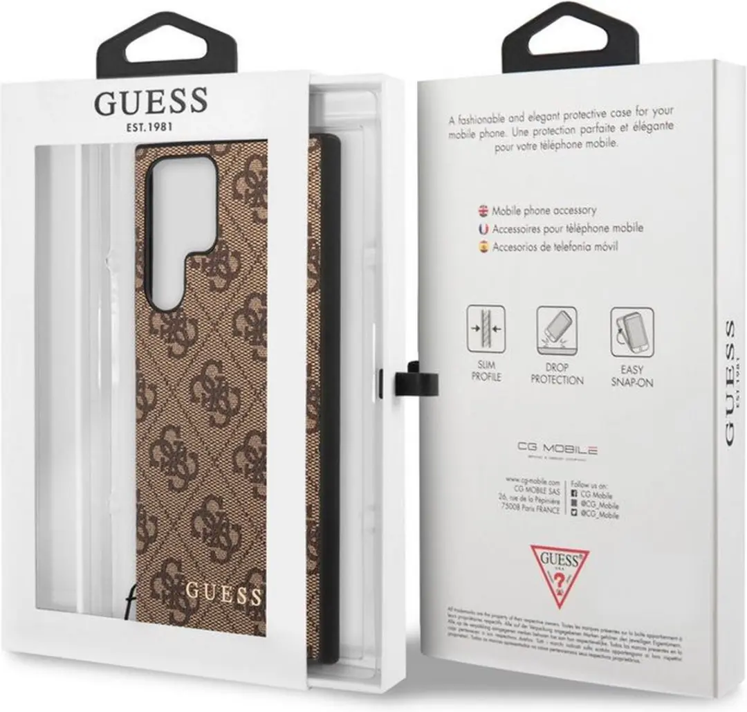 GUESS 4G Charms Back Cover - Samsung Galaxy S23 Ultra - Bruin