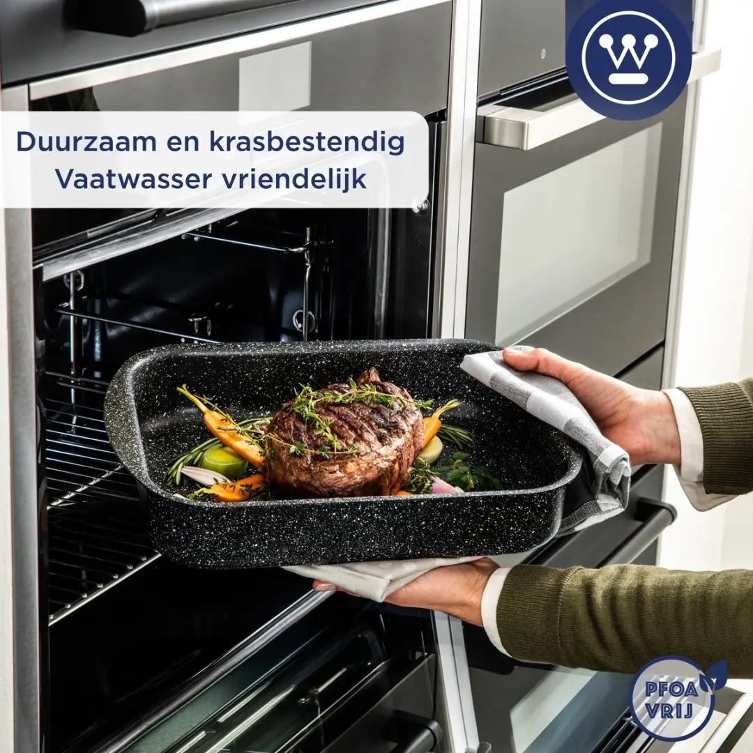 Westinghouse Black Marble Braadslede 35cm + Pannenkoekenpan 28cm - Inductie