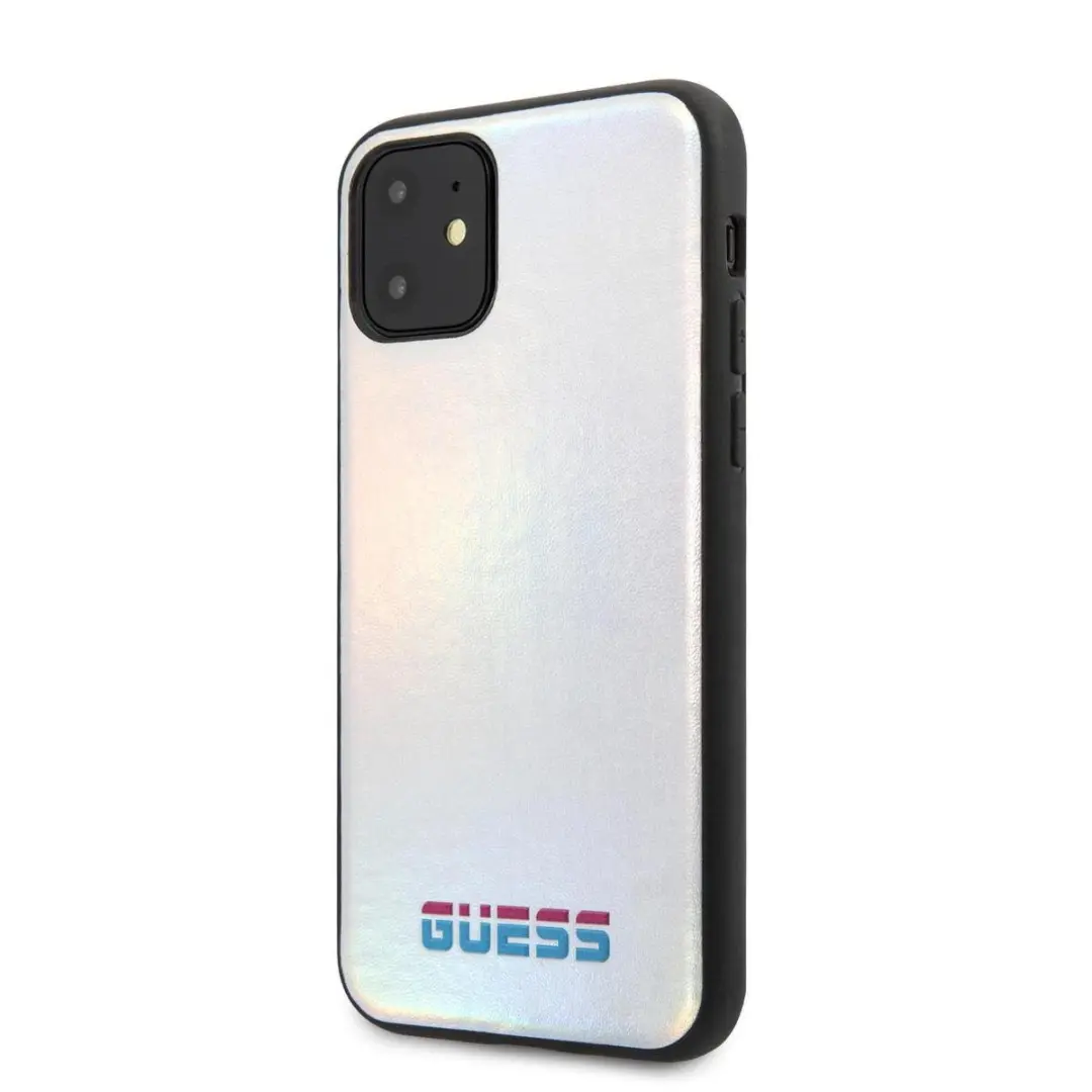 GUESS iPhone 11 Backcover Hoesje - Zilver