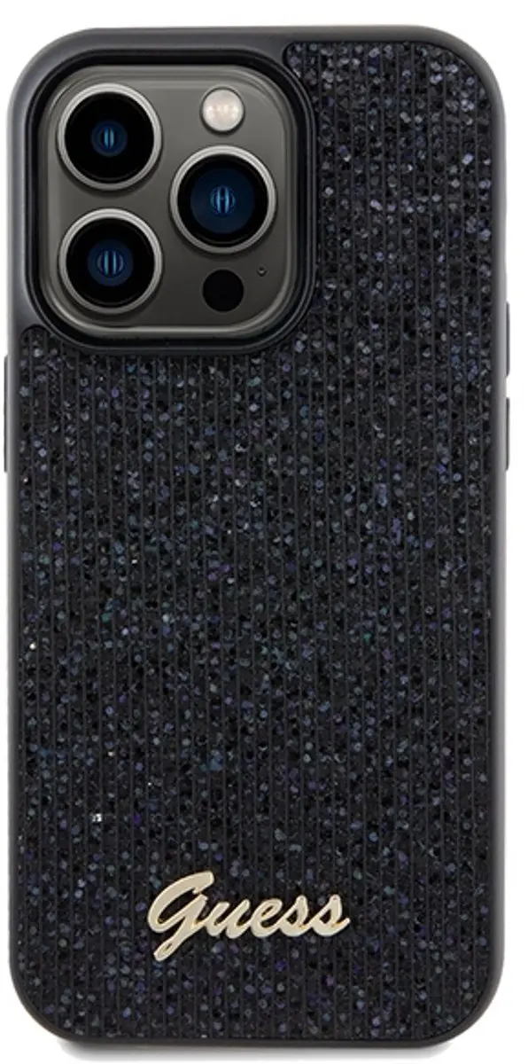 GUESS Square Mirror Back Case iPhone 14 Pro Max - Zwart