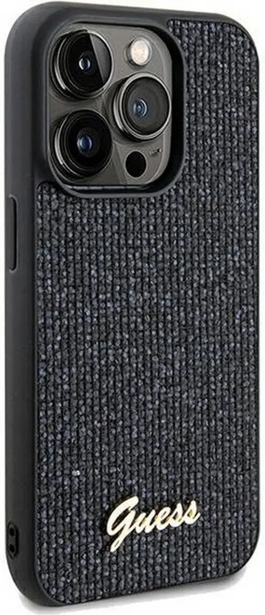GUESS Square Mirror Back Case iPhone 14 Pro Max - Zwart