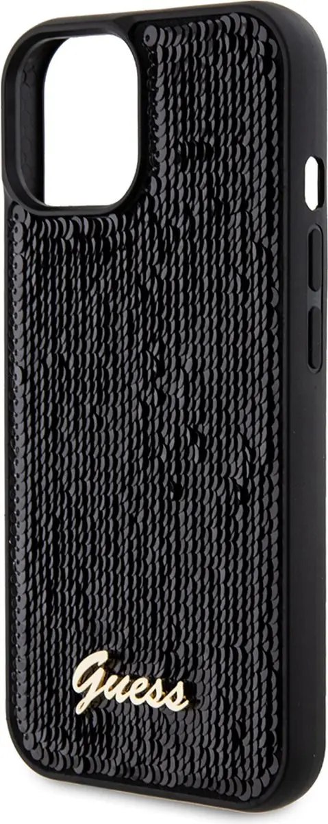 GUESS Sequins Script Logo Hoes - iPhone 15 - Zwart - afbeelding 6 van 6