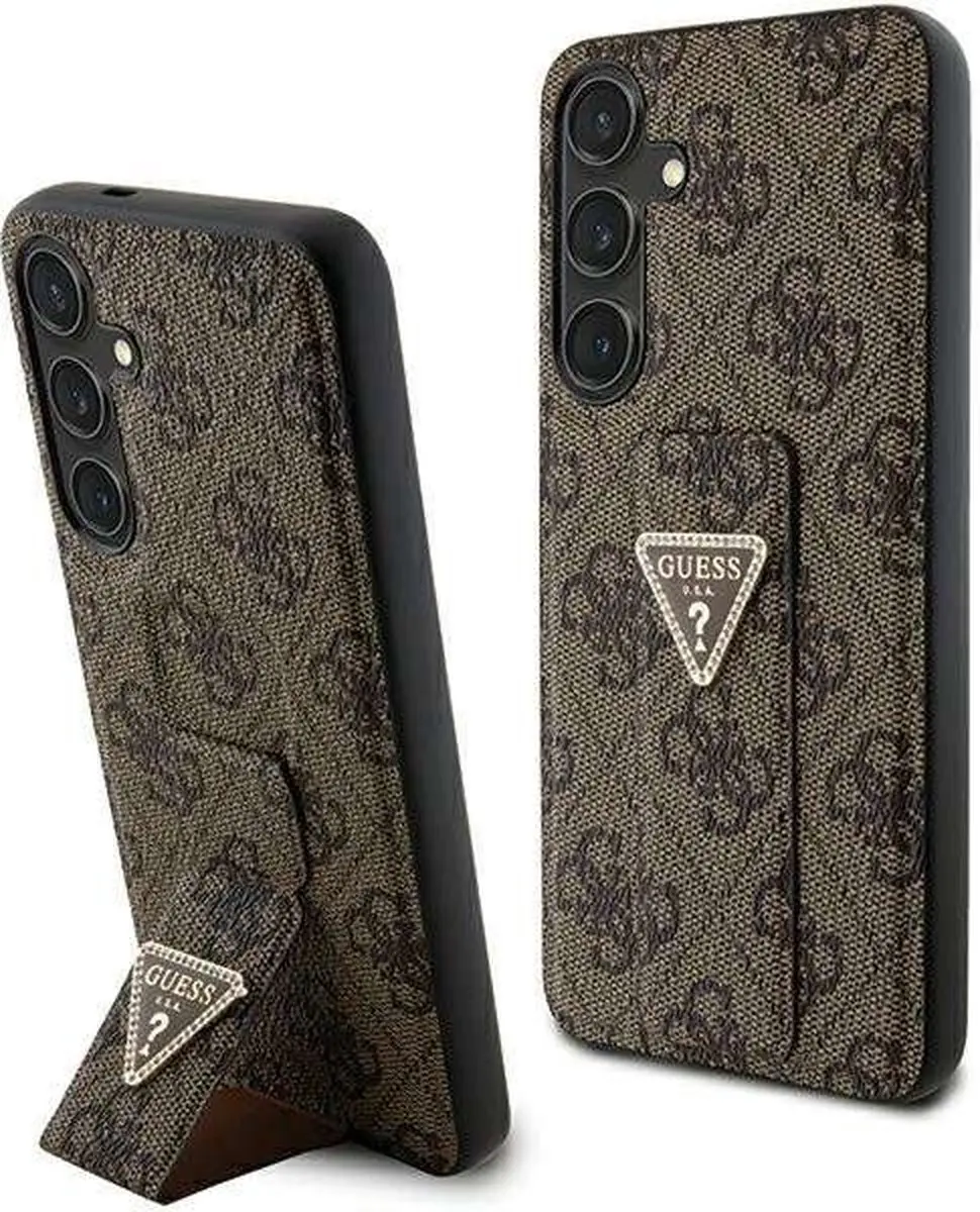 Guess Grip Stand 4G Triangle Strass Hoesje Samsung Galaxy S24