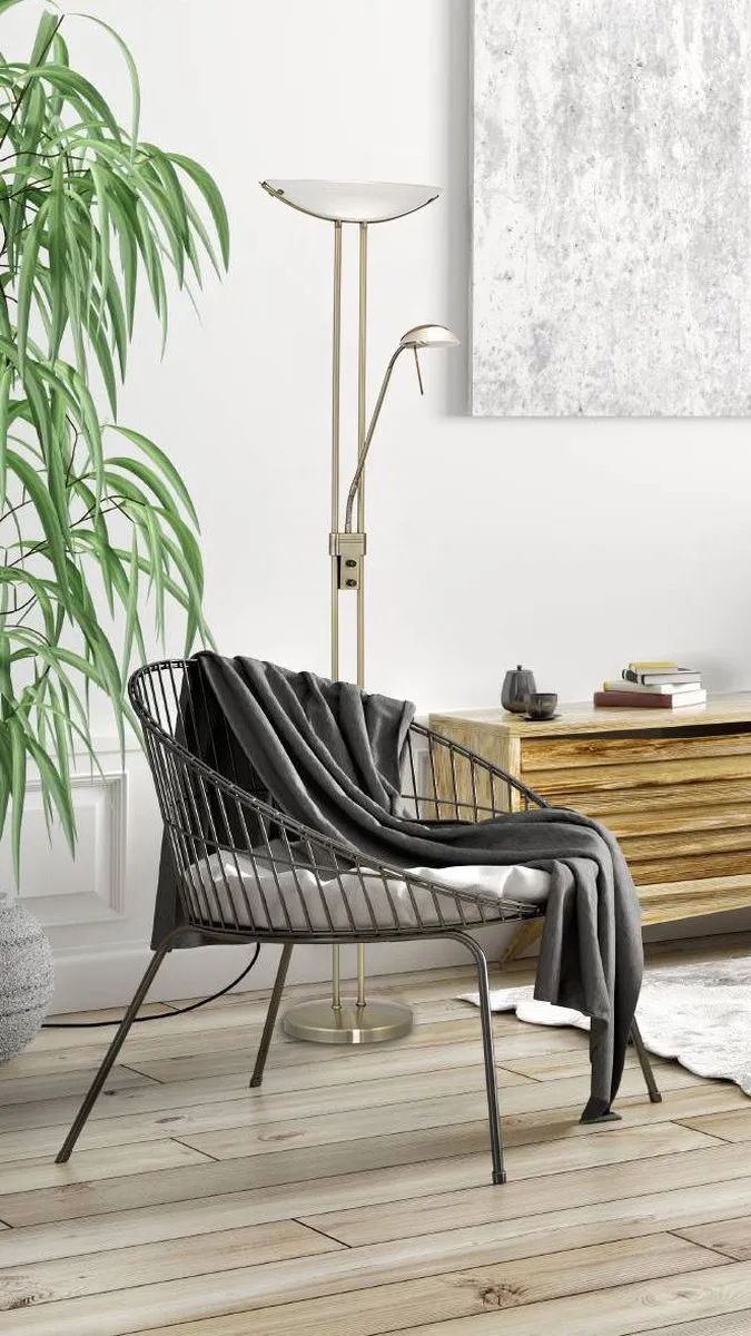 Eglo Baya Vloerlamp 180cm - Brons/Wit - Dimbaar