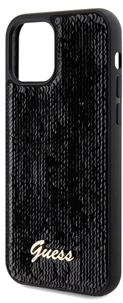 GUESS Sequins Back Case - iPhone 12/12 Pro Zwart - afbeelding 6 van 6