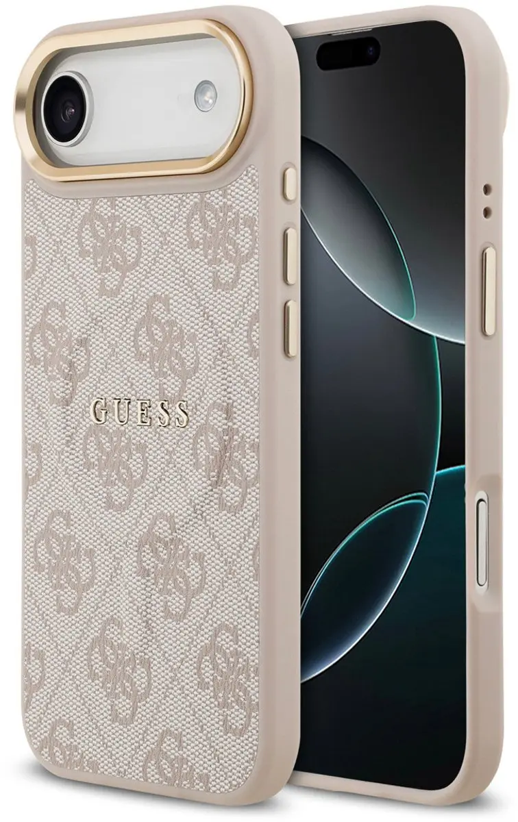 GUESS iPhone 17 Air Hoesje - Roze - Luxe PU Leer - 3666339519520