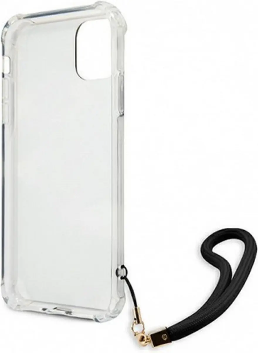 Guess Camo Back Case met Strap iPhone 11 - Zwart