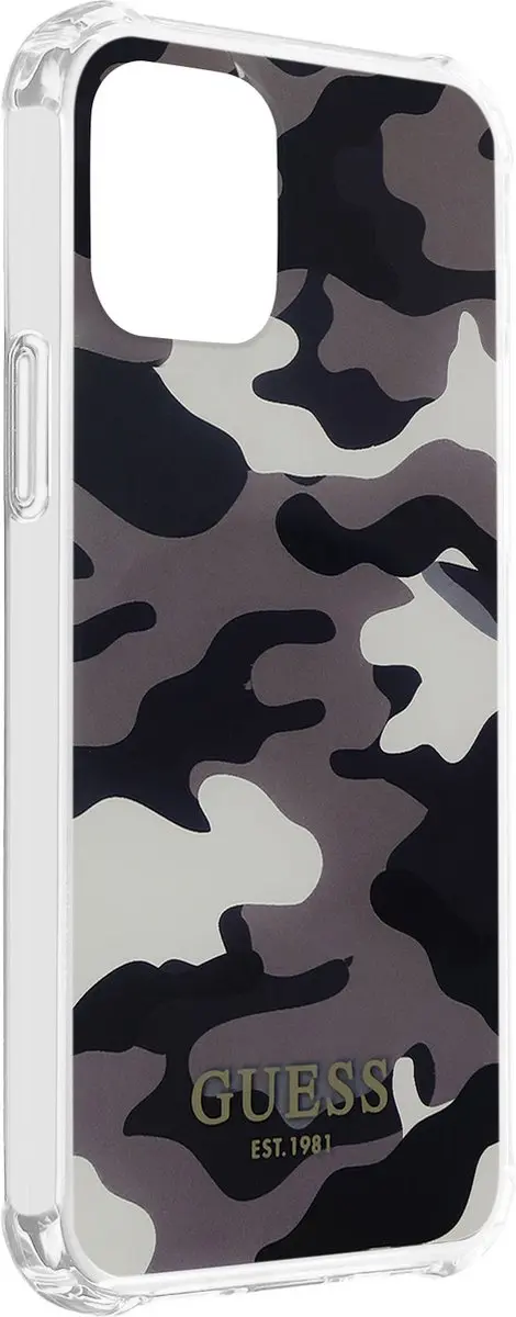 Guess Camo Back Case met Strap iPhone 11 - Zwart