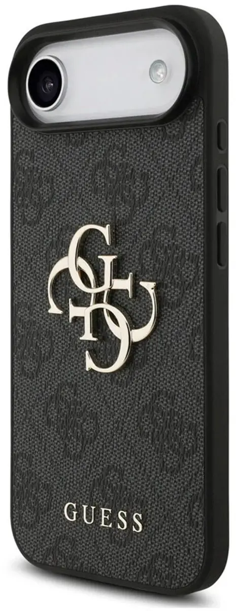 GUESS iPhone 17 Air Hoesje - Zwart - Big Metal Logo