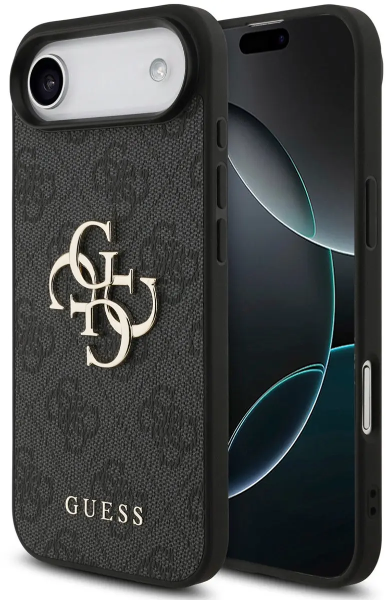 GUESS iPhone 17 Air Hoesje - Zwart - Big Metal Logo
