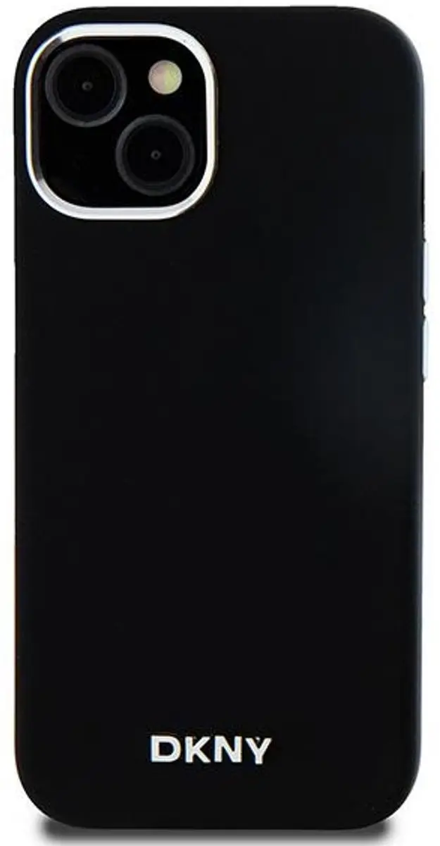 DKNY Silicone Metal Logo Hoes - iPhone 15 Plus - Zwart - DKHMP15MSMCHLK