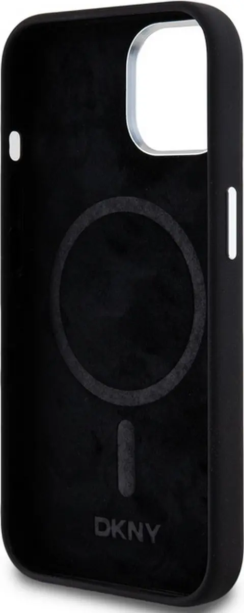 DKNY Silicone Metal Logo Hoes - iPhone 15 Plus - Zwart - DKHMP15MSMCHLK