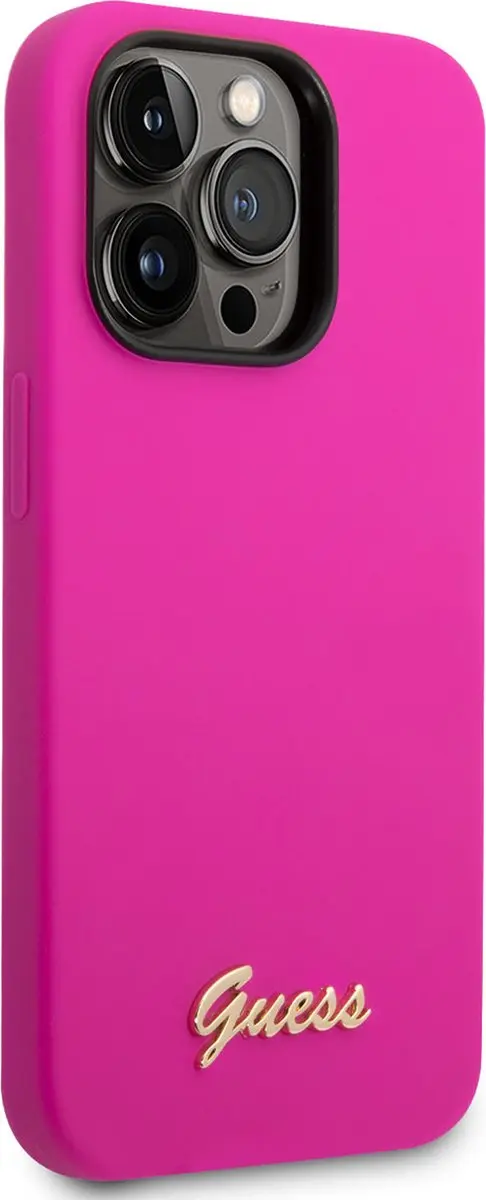 GUESS Silicone Back Case iPhone 14 Pro - Fuchsia