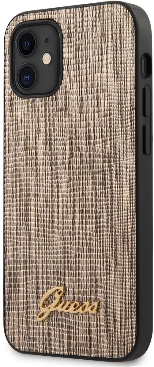 Guess Goud Hoesje iPhone 12 Mini - Lizard S212-3