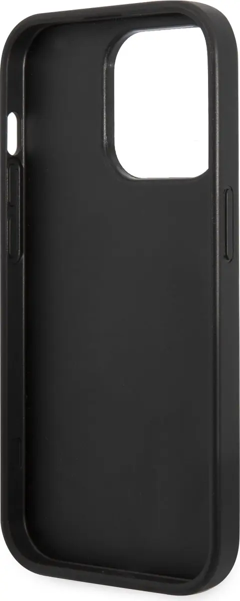 Guess Hoesje iPhone 14 Pro Glitter Script - Zwart - 3666339065140