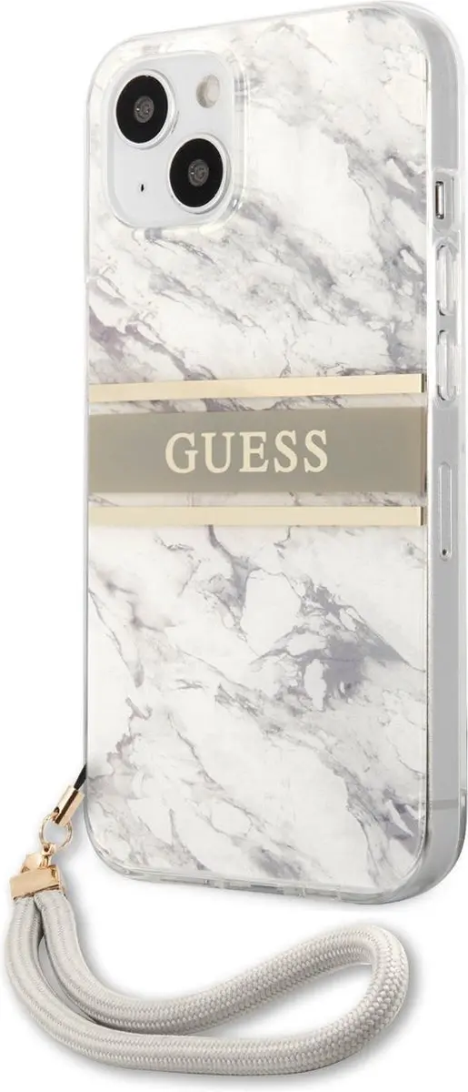 Guess iPhone 13 Mini Telefoonhoesje - Grijs - PC & TPU