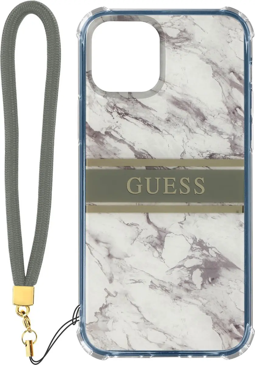Guess iPhone 13 Mini Telefoonhoesje - Grijs - PC & TPU