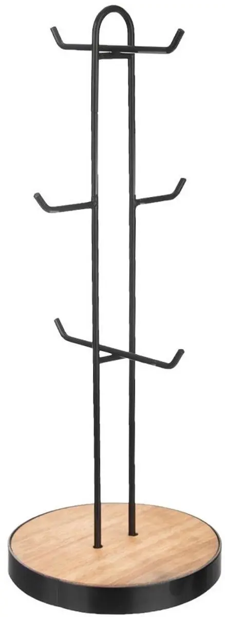 Orion Radka Serie Zwart Metalen Bekerhouder 40cm - Houten Basis