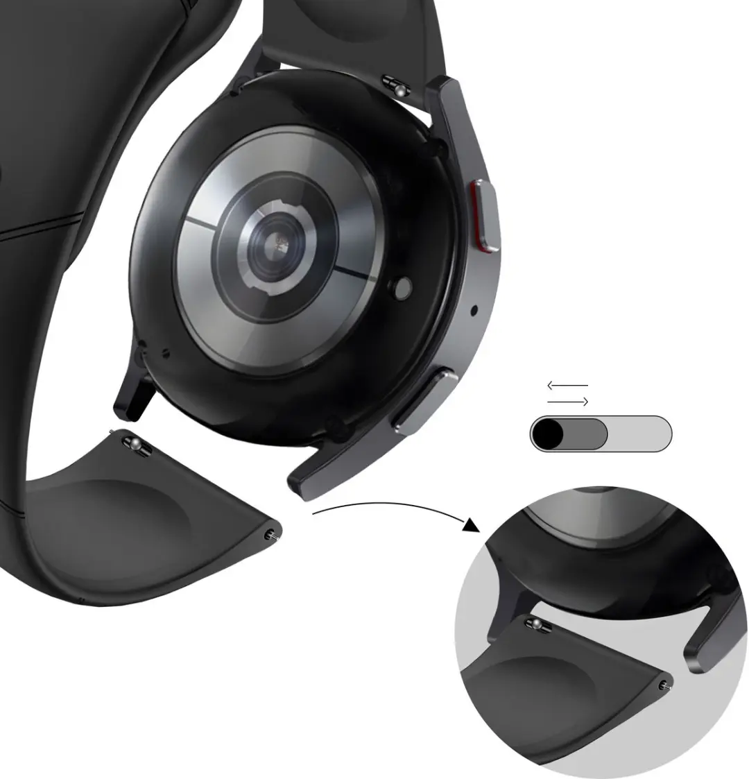 BALR Hexagon Horlogeband 22mm - Zwart