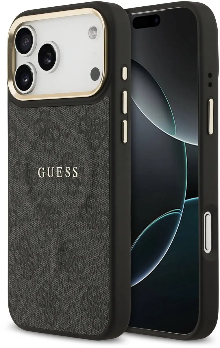 GUESS Back Cover iPhone 17 Pro Max - Zwart - PU Leather - 14717