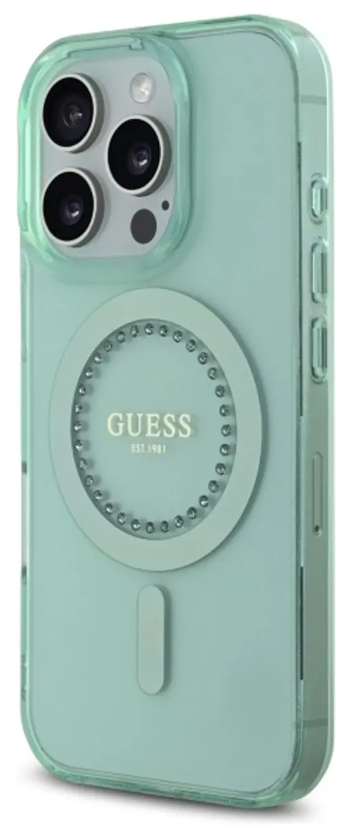 GUESS IML Rhinestones Hoesje iPhone 16 Pro - Groen - afbeelding 6 van 6